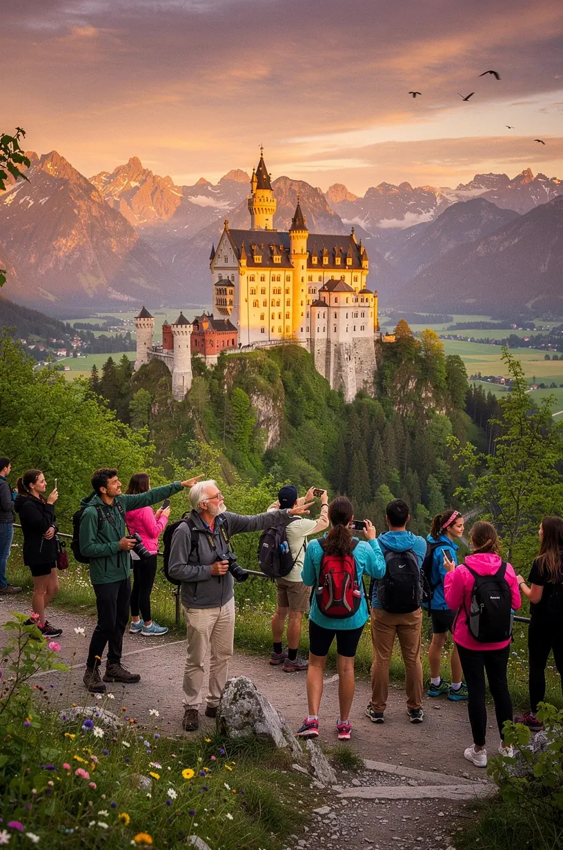 Detailaufnahme von kunstvoll verzierten Schlossfenstern aus der Renaissancezeit